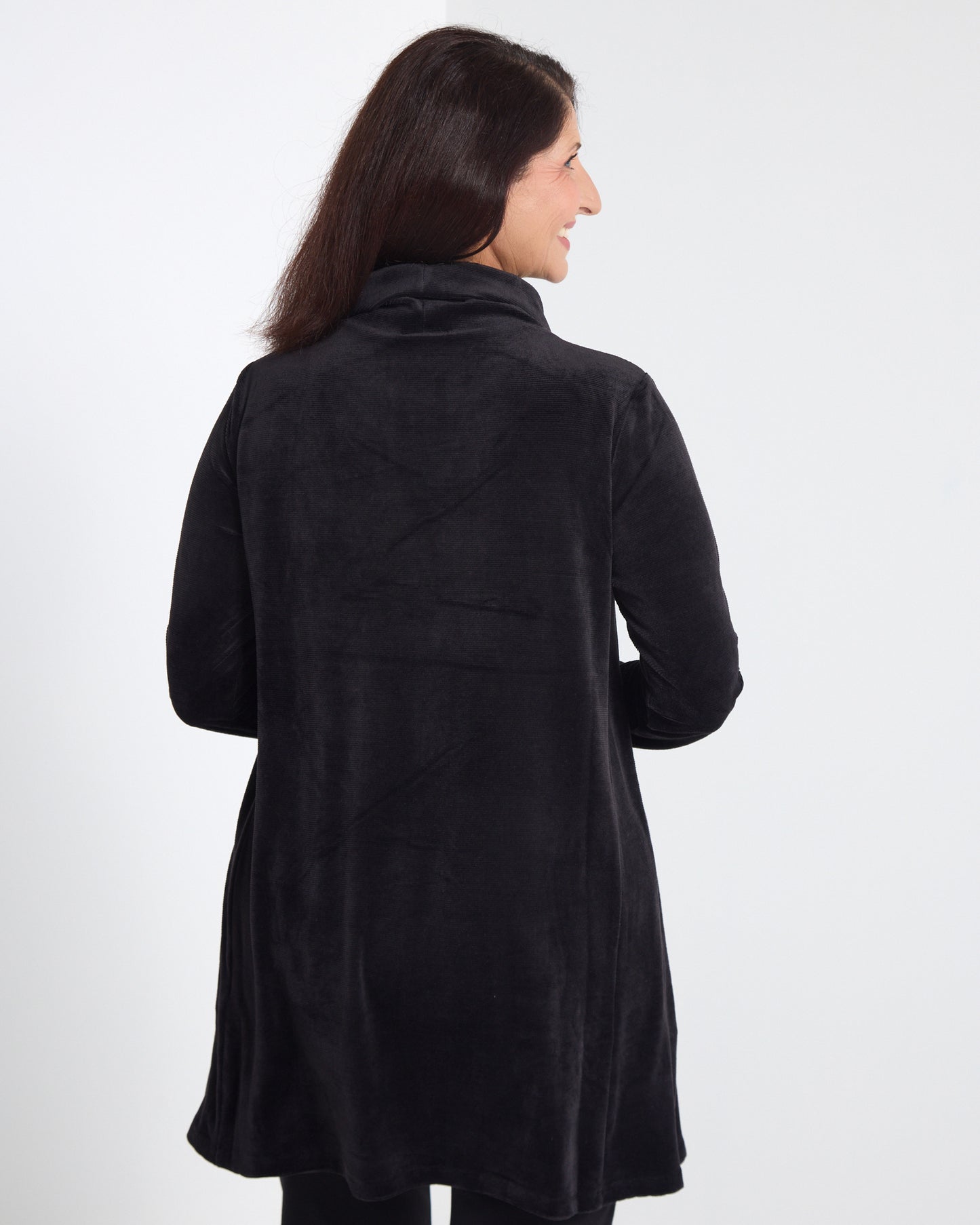 Melanie Velour Tunic - Black