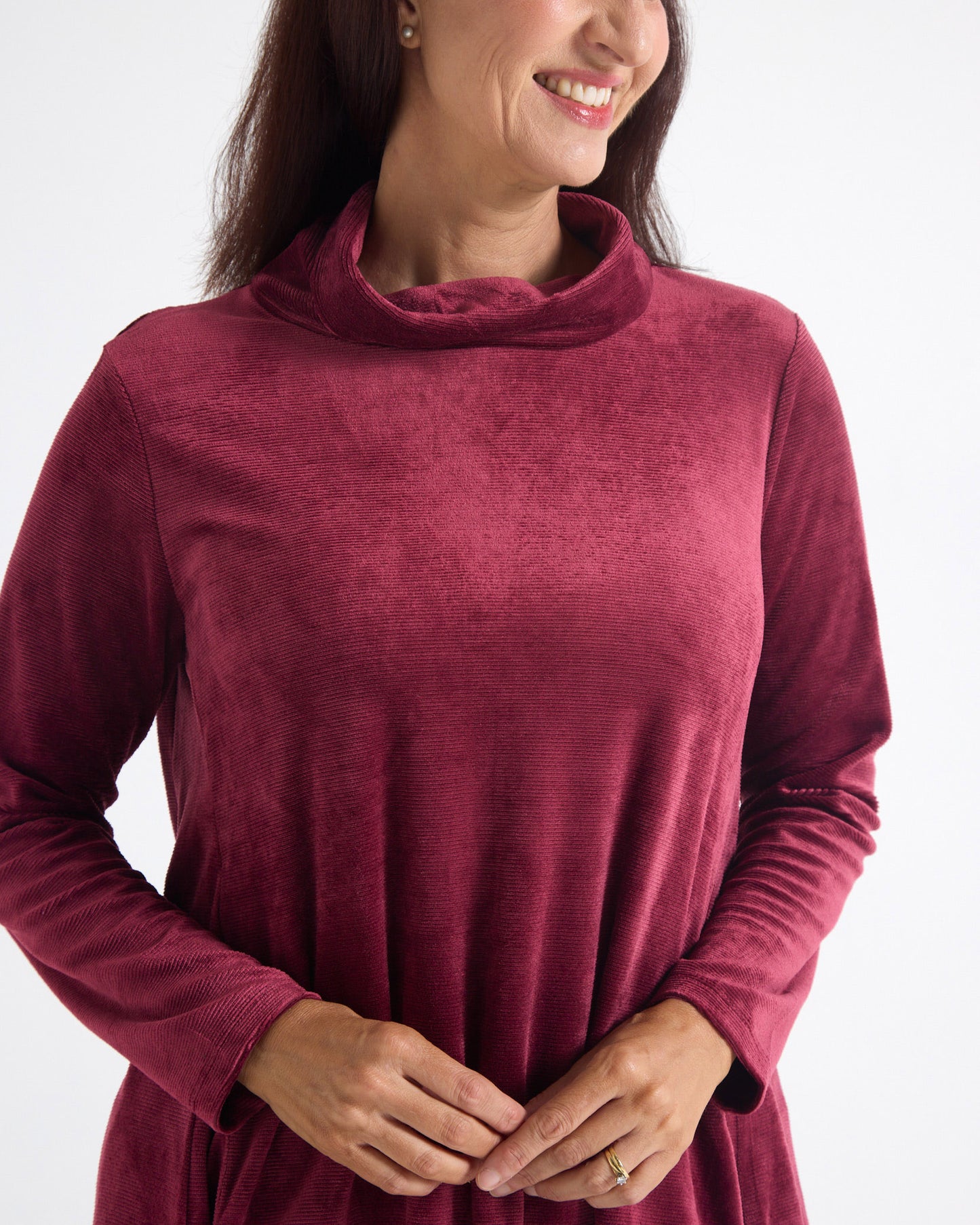 Melanie Velour Tunic - Burgundy