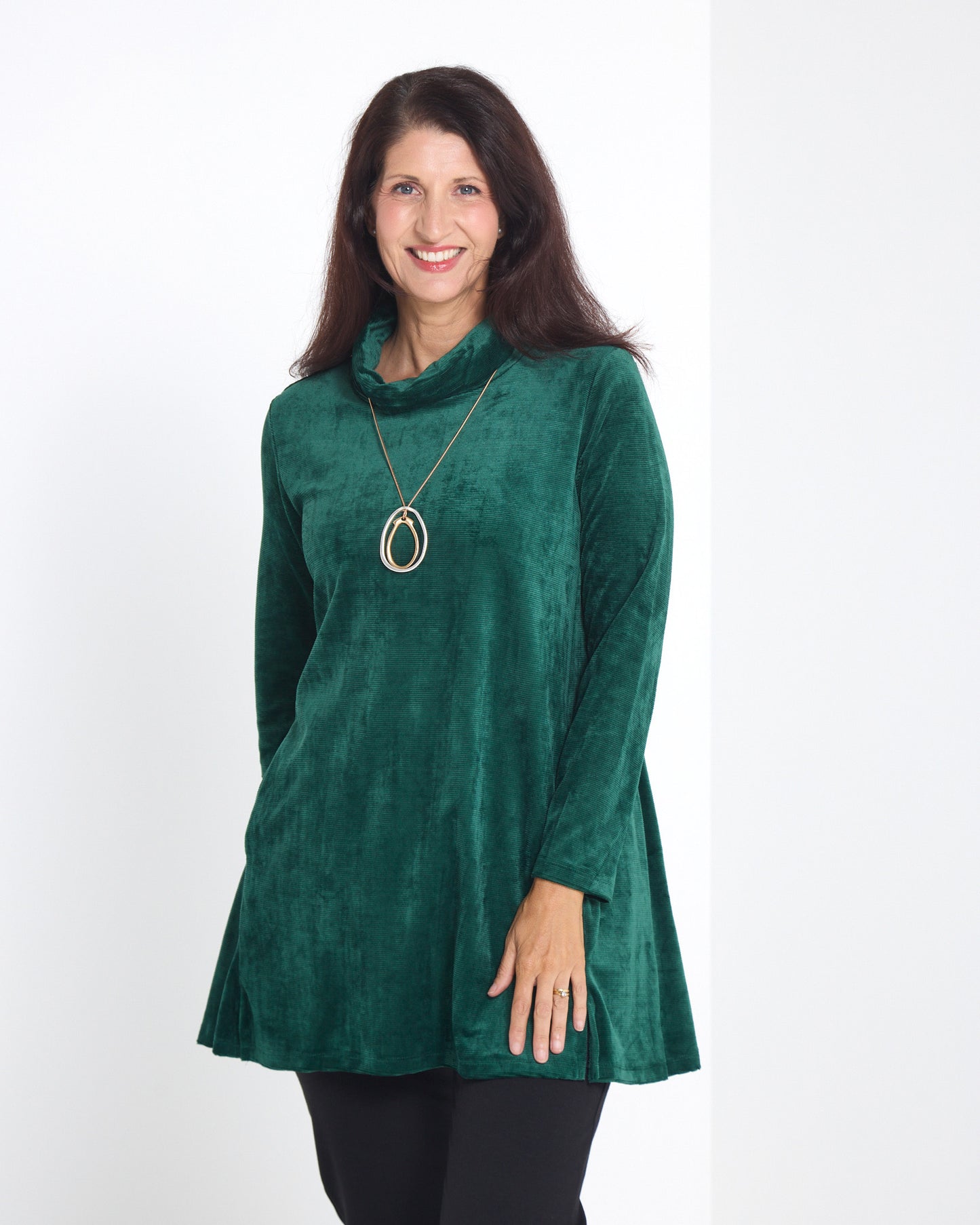 Melanie Velour Tunic - Forest