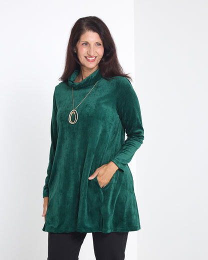 Melanie Velour Tunic - Forest