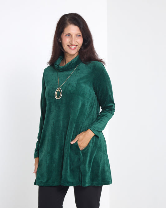 Melanie Velour Tunic - Forest