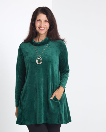 Melanie Velour Tunic - Forest