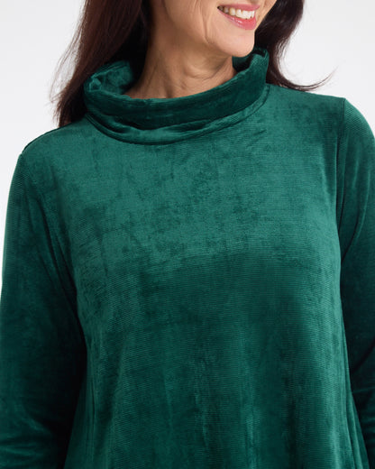 Melanie Velour Tunic - Forest