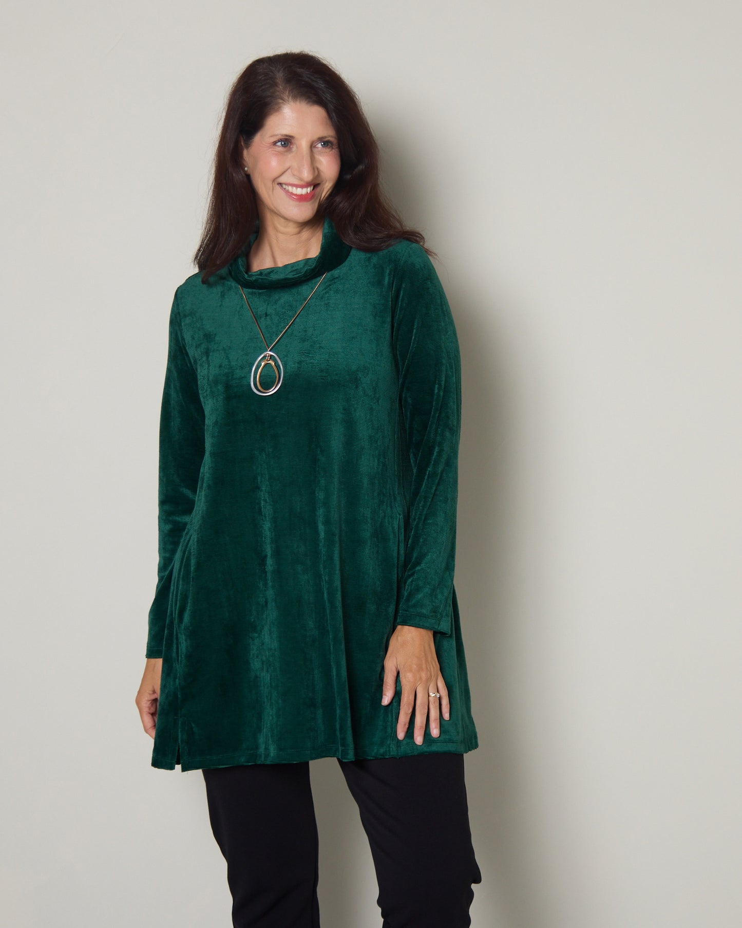 Melanie Velour Tunic - Forest