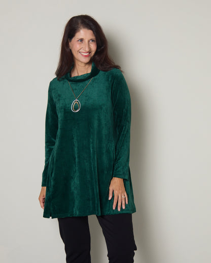 Melanie Velour Tunic - Forest