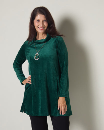 Melanie Velour Tunic - Forest