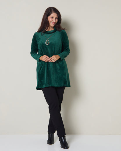 Melanie Velour Tunic - Forest