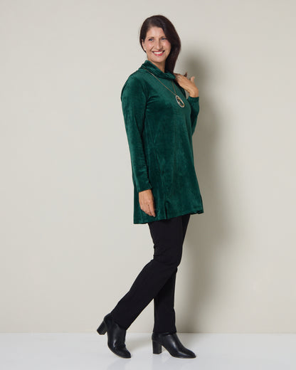 Melanie Velour Tunic - Forest