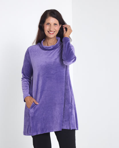 Melanie Velour Tunic - Purple