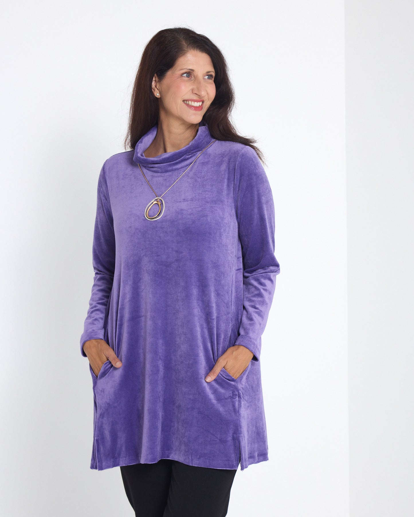 Melanie Velour Tunic - Purple
