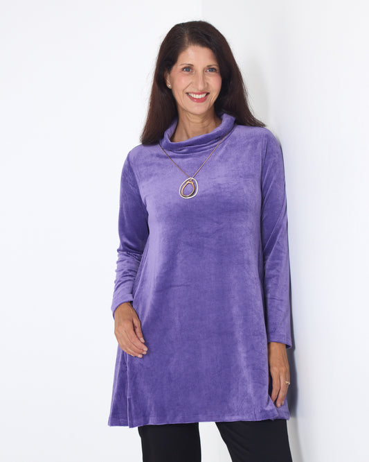 Melanie Velour Tunic - Purple