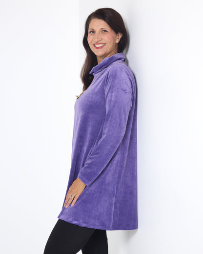 Melanie Velour Tunic - Purple