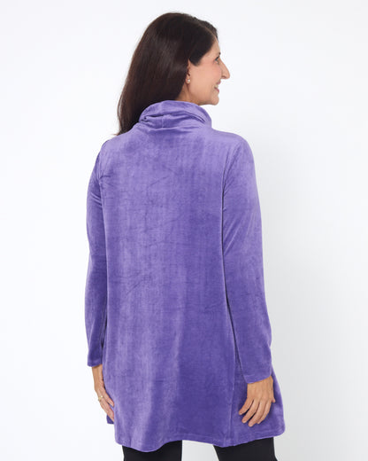 Melanie Velour Tunic - Purple