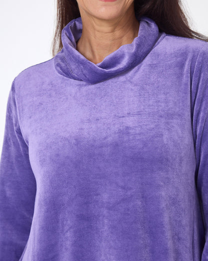 Melanie Velour Tunic - Purple