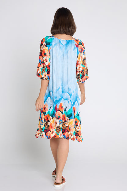 Kumasi Dress - Sky Blue Floral