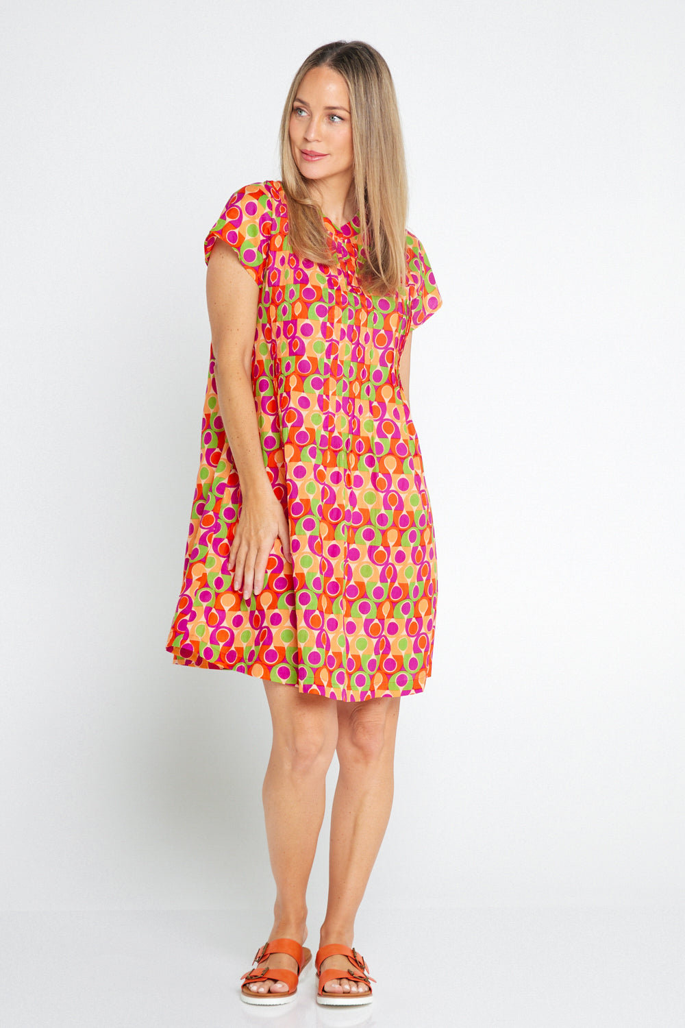 Melville Petite Cotton Dress - Papaya