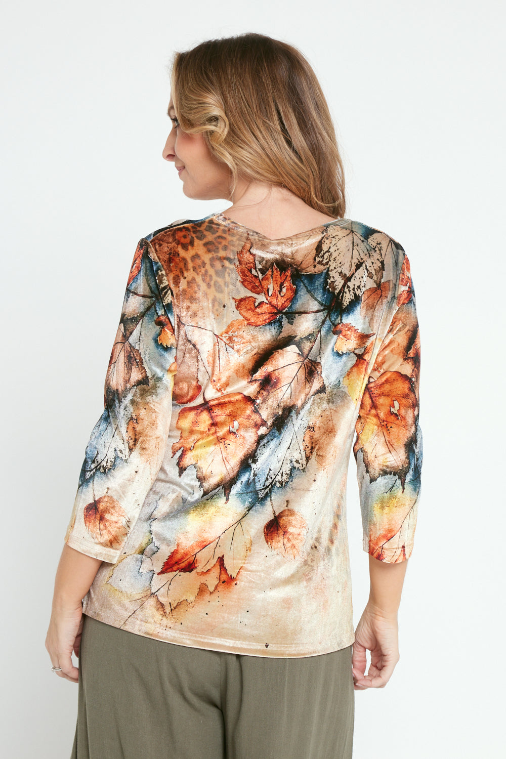 Milani Velour Top - Maple | Ladies Printed Winter Top