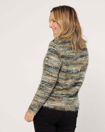 Lani Fluffy Knit Top & Snood - Mint