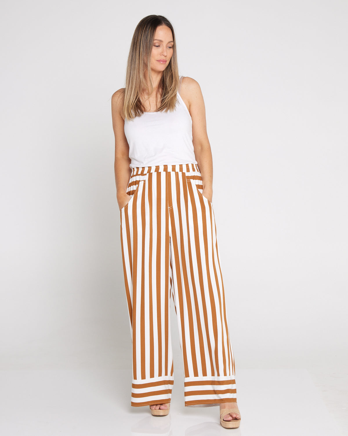 Treville Stripe Pant - Caramel