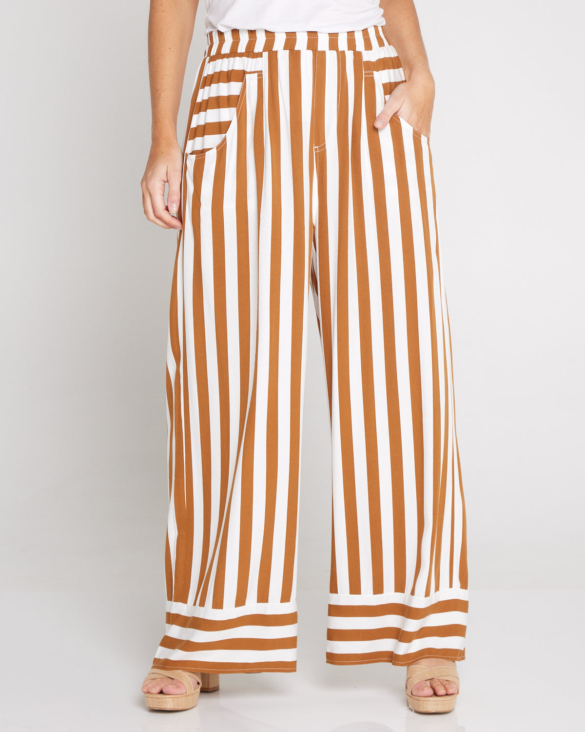 Treville Stripe Pant - Caramel