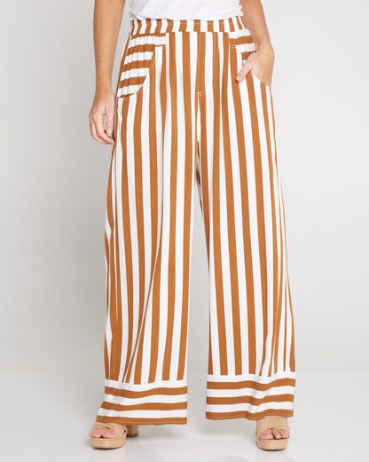 Treville Stripe Pant - Caramel