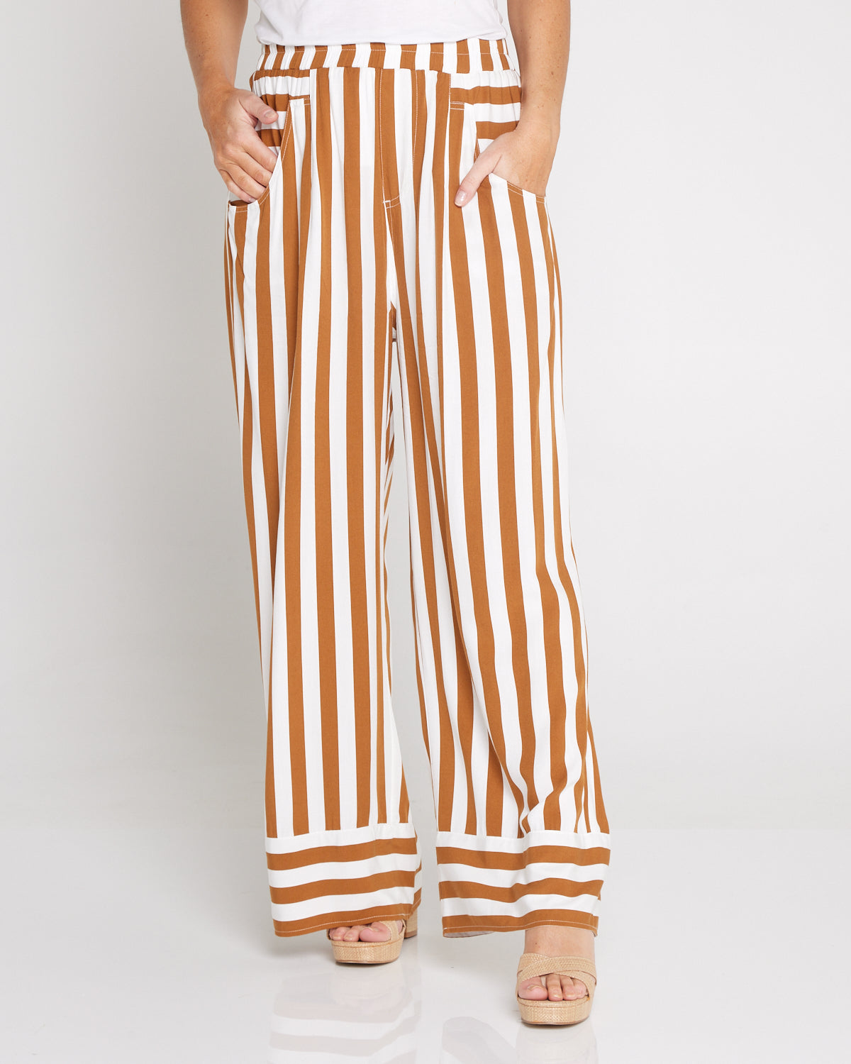 Treville Stripe Pant - Caramel