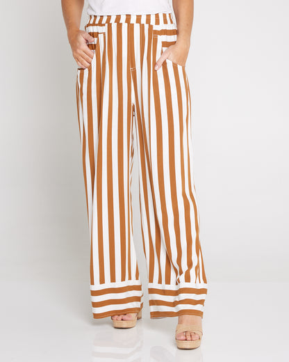 Treville Stripe Pant - Caramel