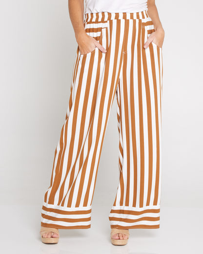 Treville Stripe Pant - Caramel