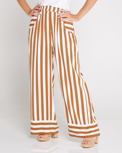 Treville Stripe Pant - Caramel