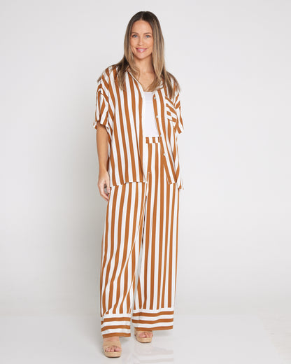 Treville Stripe Pant - Caramel