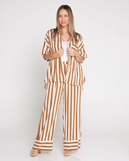 Treville Stripe Pant - Caramel