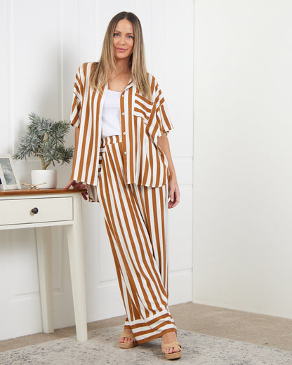 Treville Stripe Shirt - Caramel