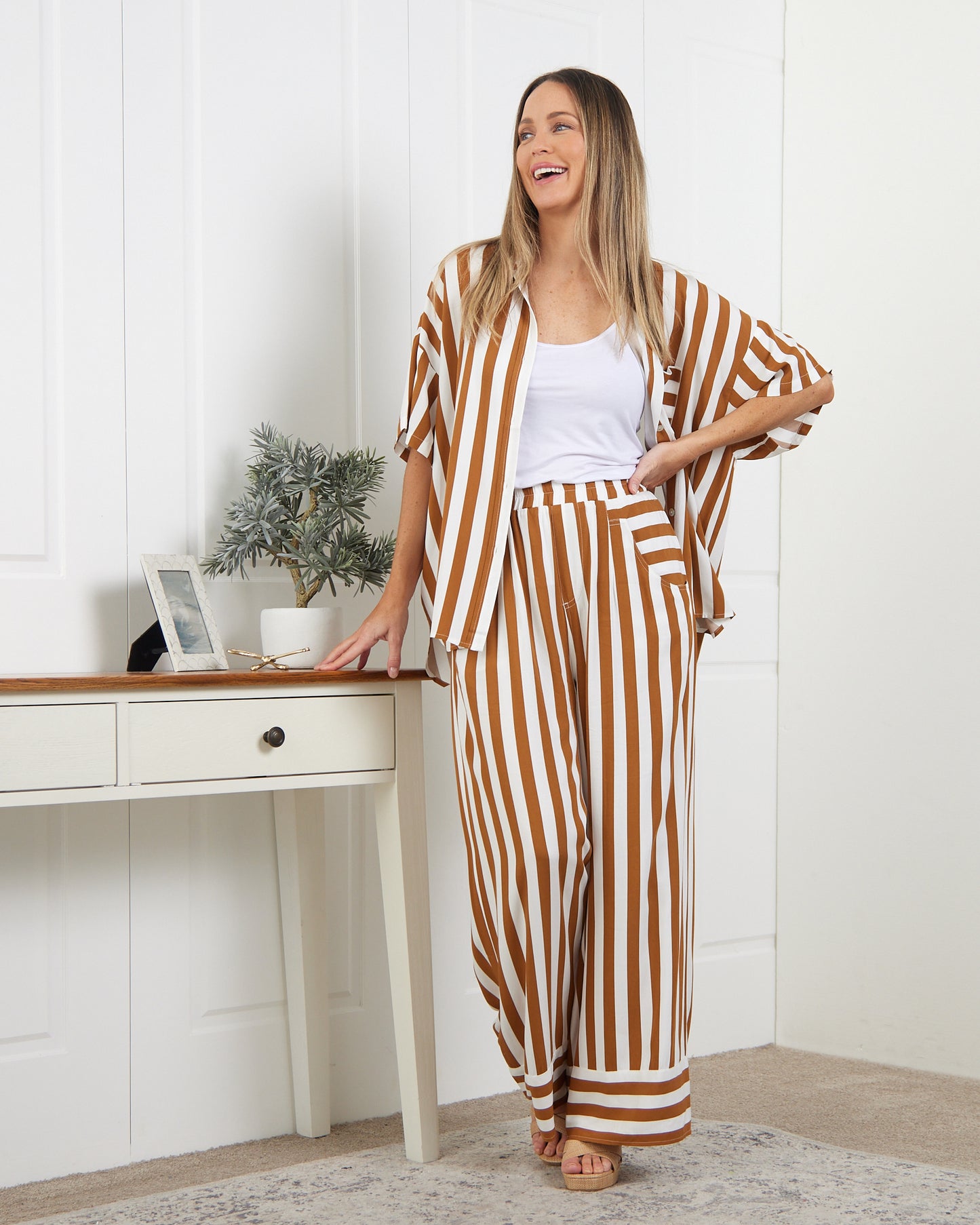 Treville Stripe Shirt - Caramel