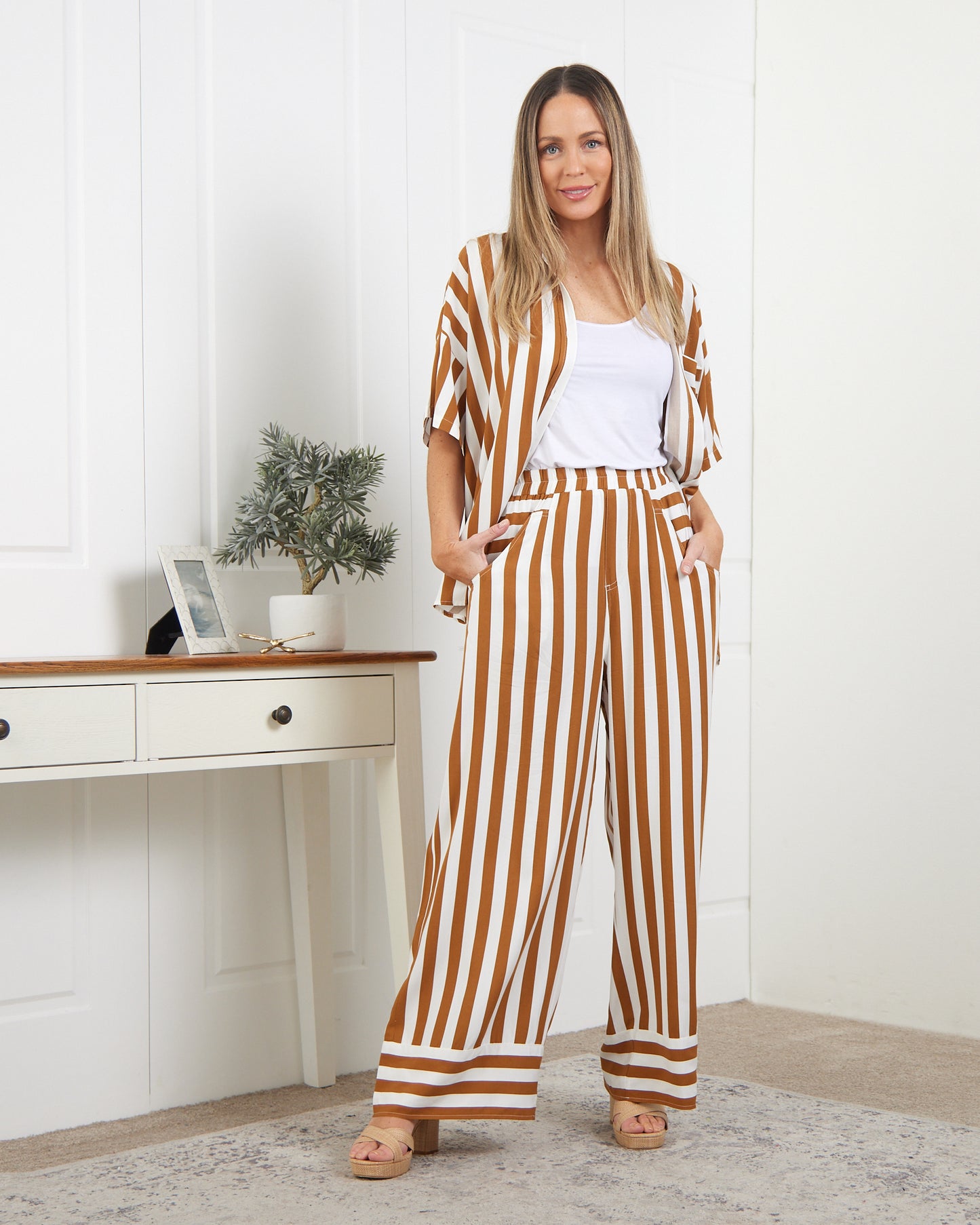 Treville Stripe Shirt - Caramel