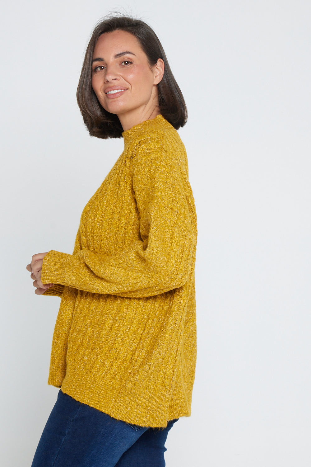 Miranda Cable Knit Jumper - Mustard