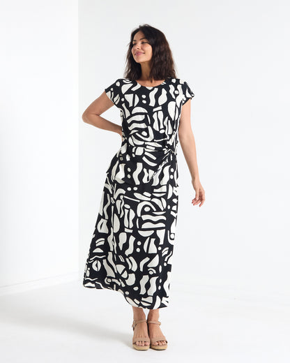 Abingdon Dress - Black & Ivory