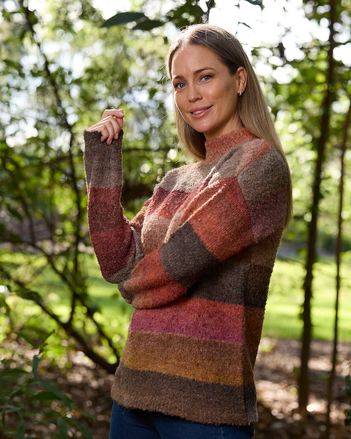 Harbour Stripe Knit - Rust Multi