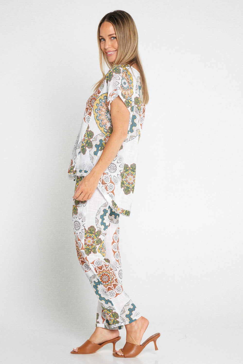 Mojave Linen Pants - Desert Blooms