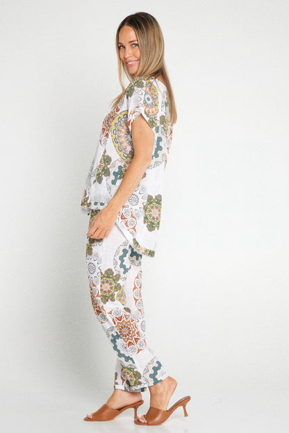 Mojave Linen Pants - Desert Blooms