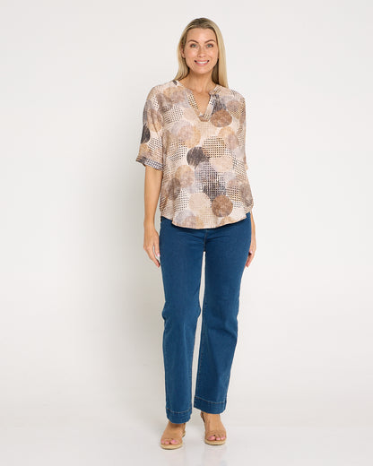 Monroe Top - Mocha Luxe Spot