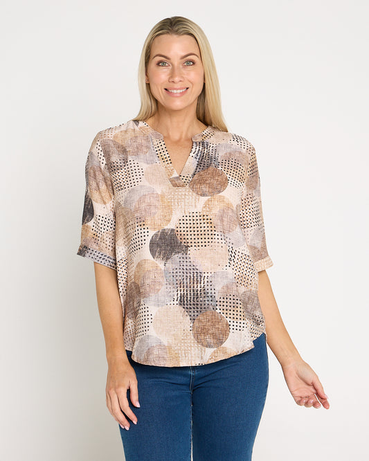Monroe Top - Mocha Luxe Spot