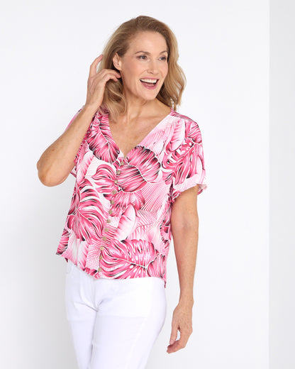 Palm Springs Top - Pink Hibiscus