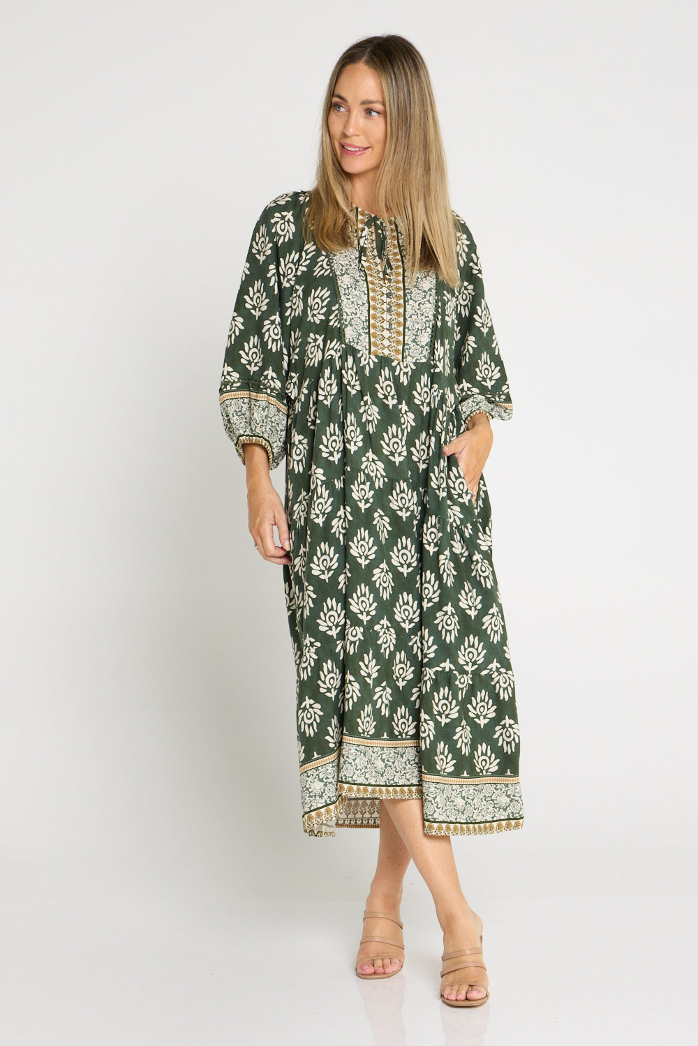 Mornington Dress - Green Floral