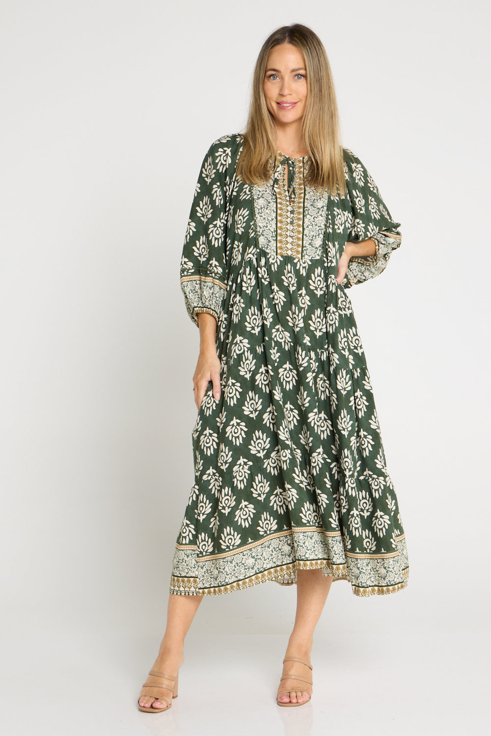 Mornington Dress - Green Floral