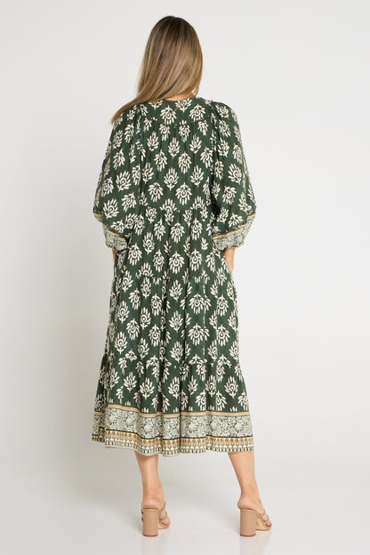 Mornington Dress - Green Floral