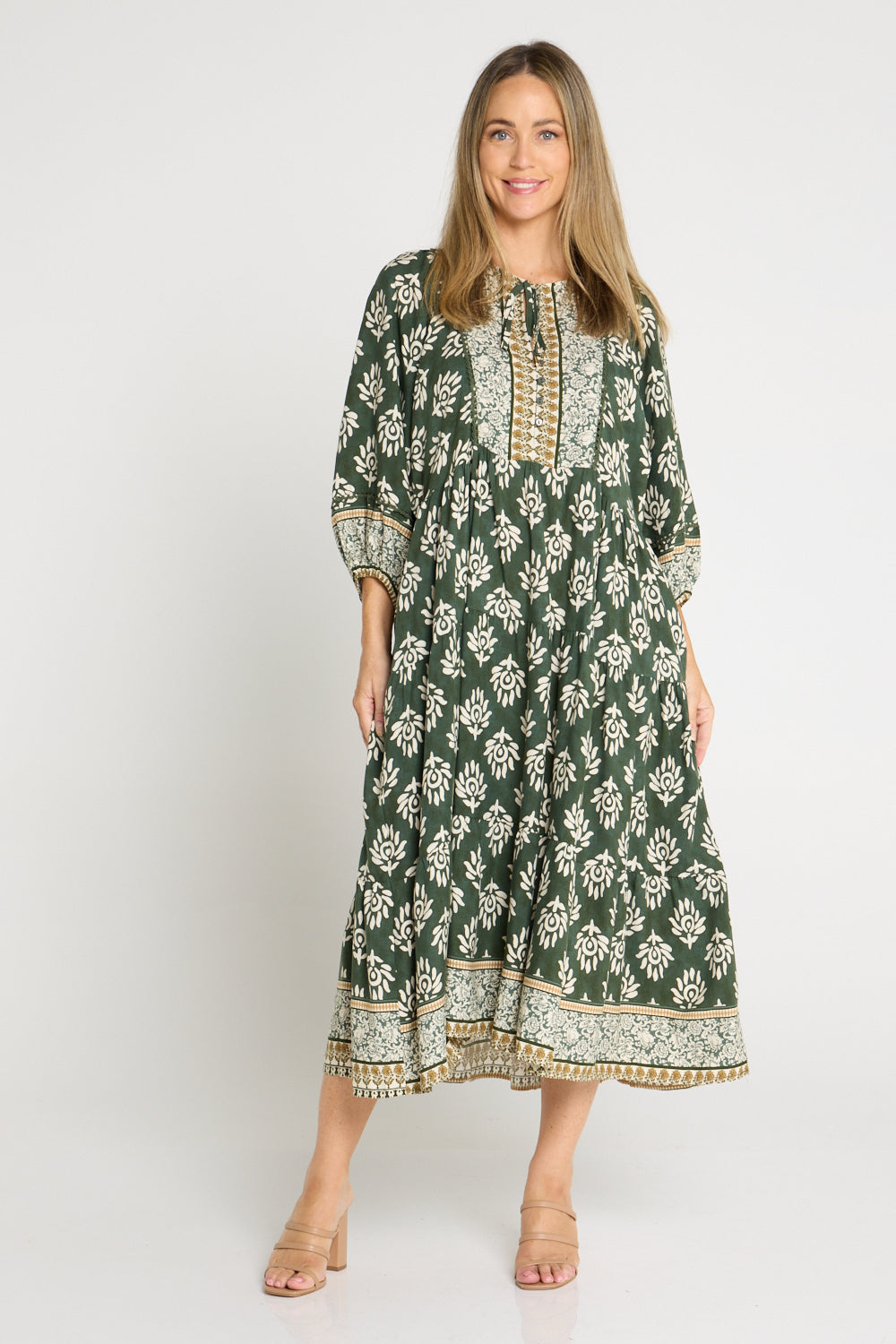 Mornington Dress - Green Floral