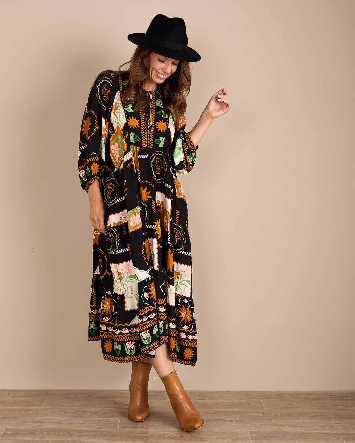 Morse Dress - Sun Tan Floral
