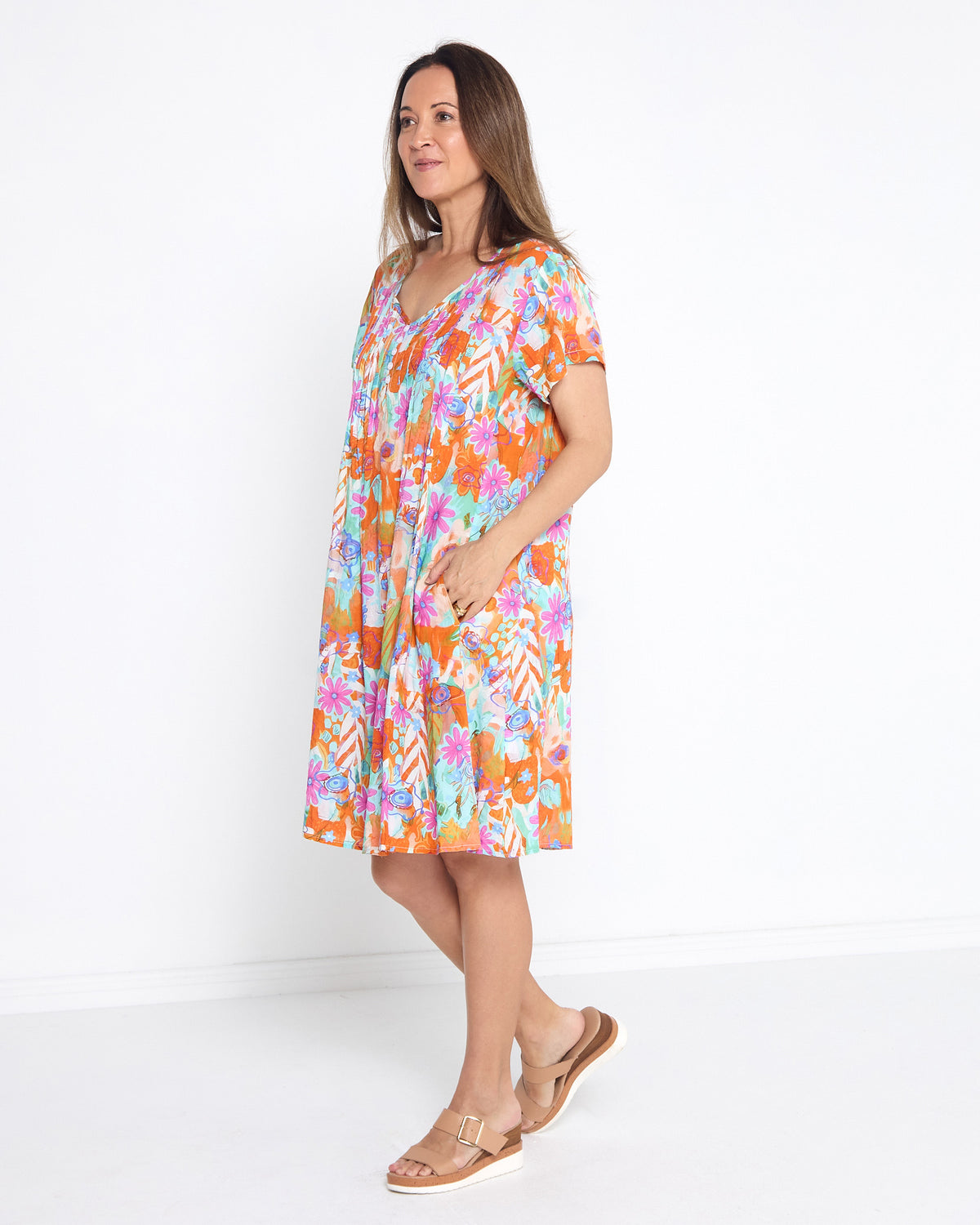 Hayes Dress - Pink Daisies