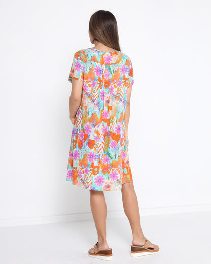 Hayes Dress - Pink Daisies