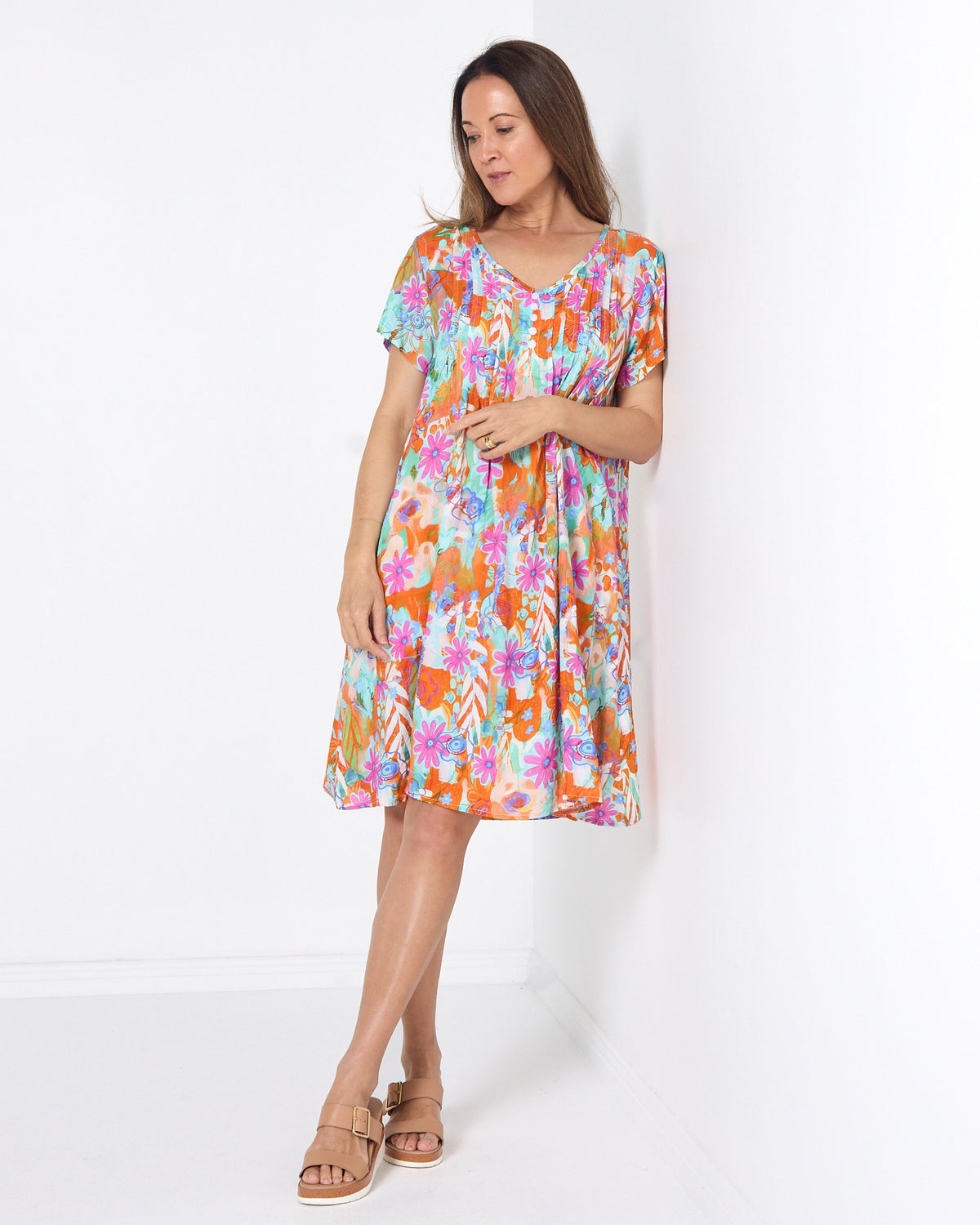 Hayes Dress - Pink Daisies